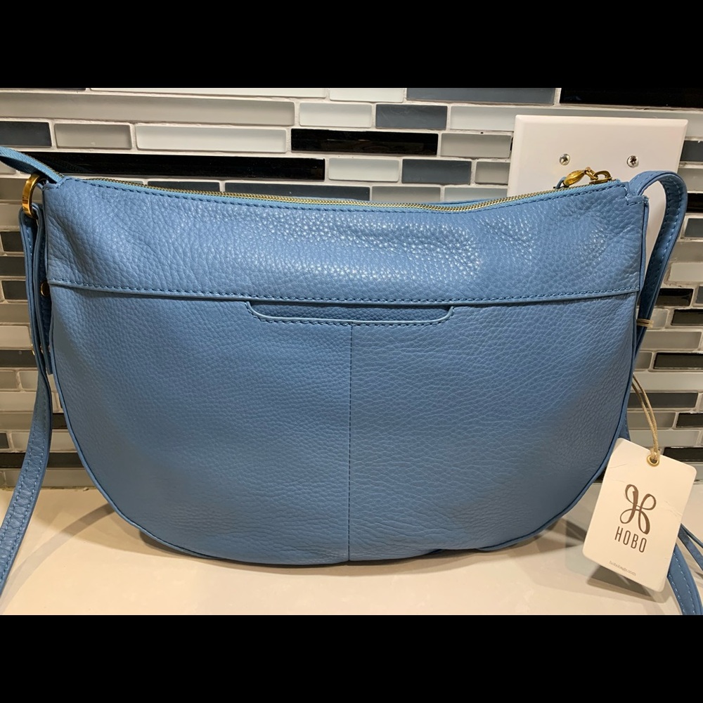NWT HOBO Cosmo Leather Crossbody Handbag in color Dusty Blue
